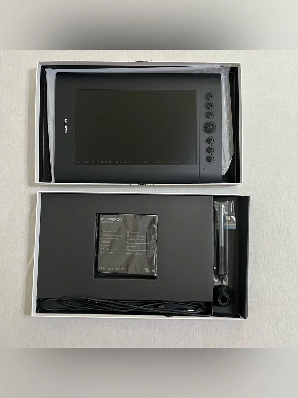 Huion Inspiroy Black Graphics Drawing Tablet with Pen and Accessories H610PROV2